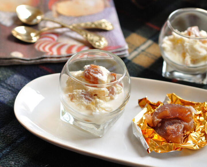 Bicchierini ai marrons glacés e meringhe