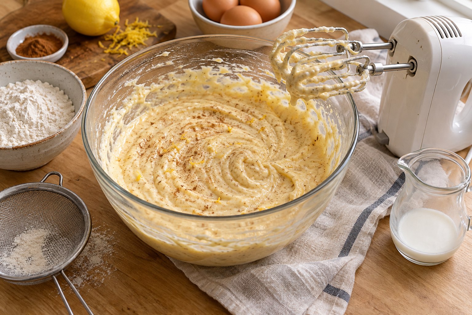 Impasto cremoso con cannella e scorza di limone